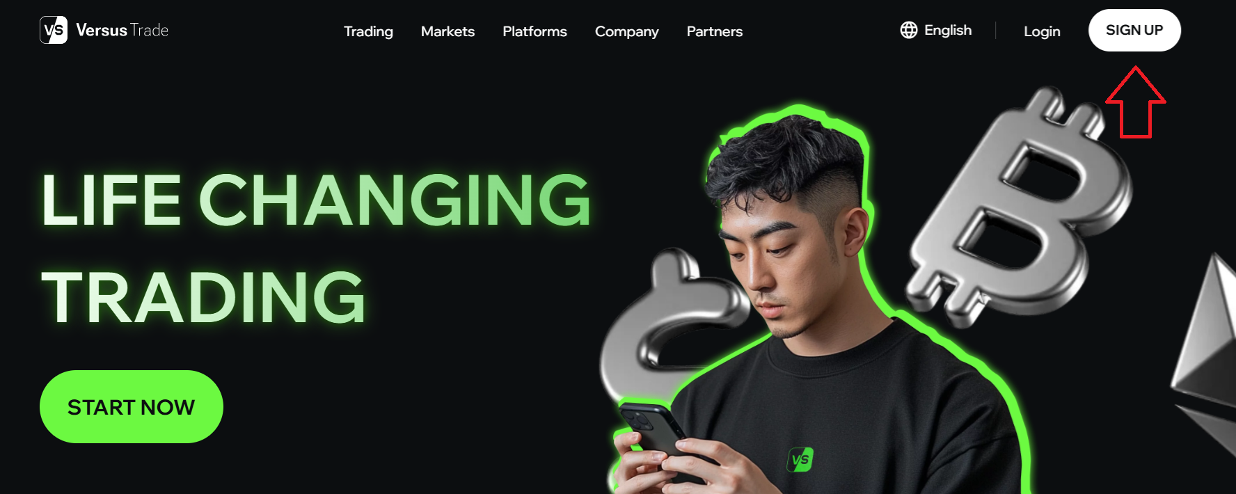 Creating an account with Versus Trade