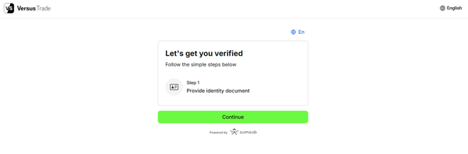 Versus Trade’s account registration process