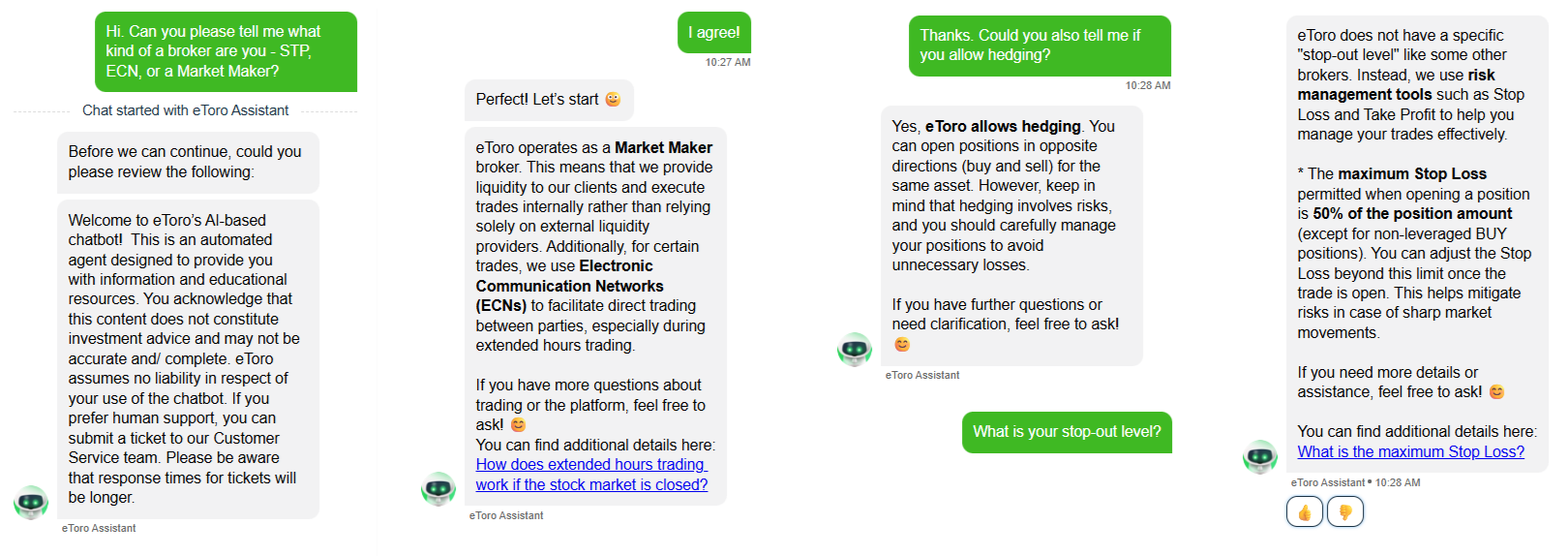 My conversation with eToro