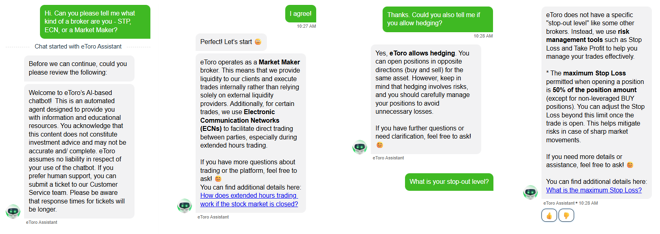 My conversation with eToro