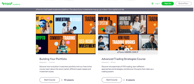 eToro’s educational courses