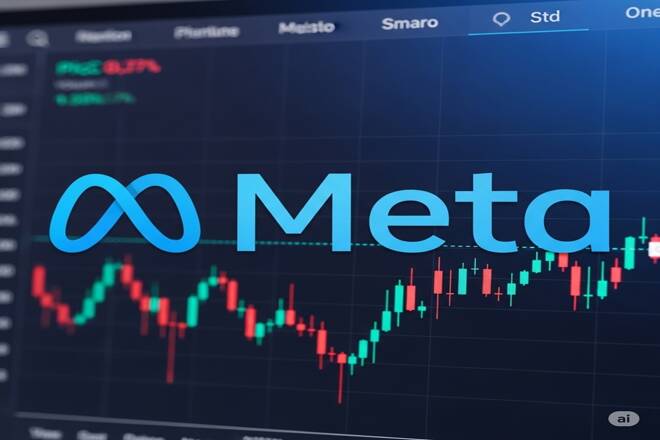 Meta logo and trading chart, FX Empire