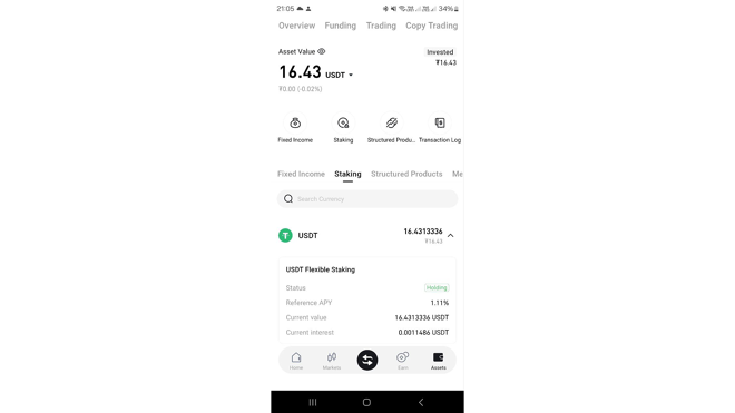 Crypto staking on BIT.com Mobile
