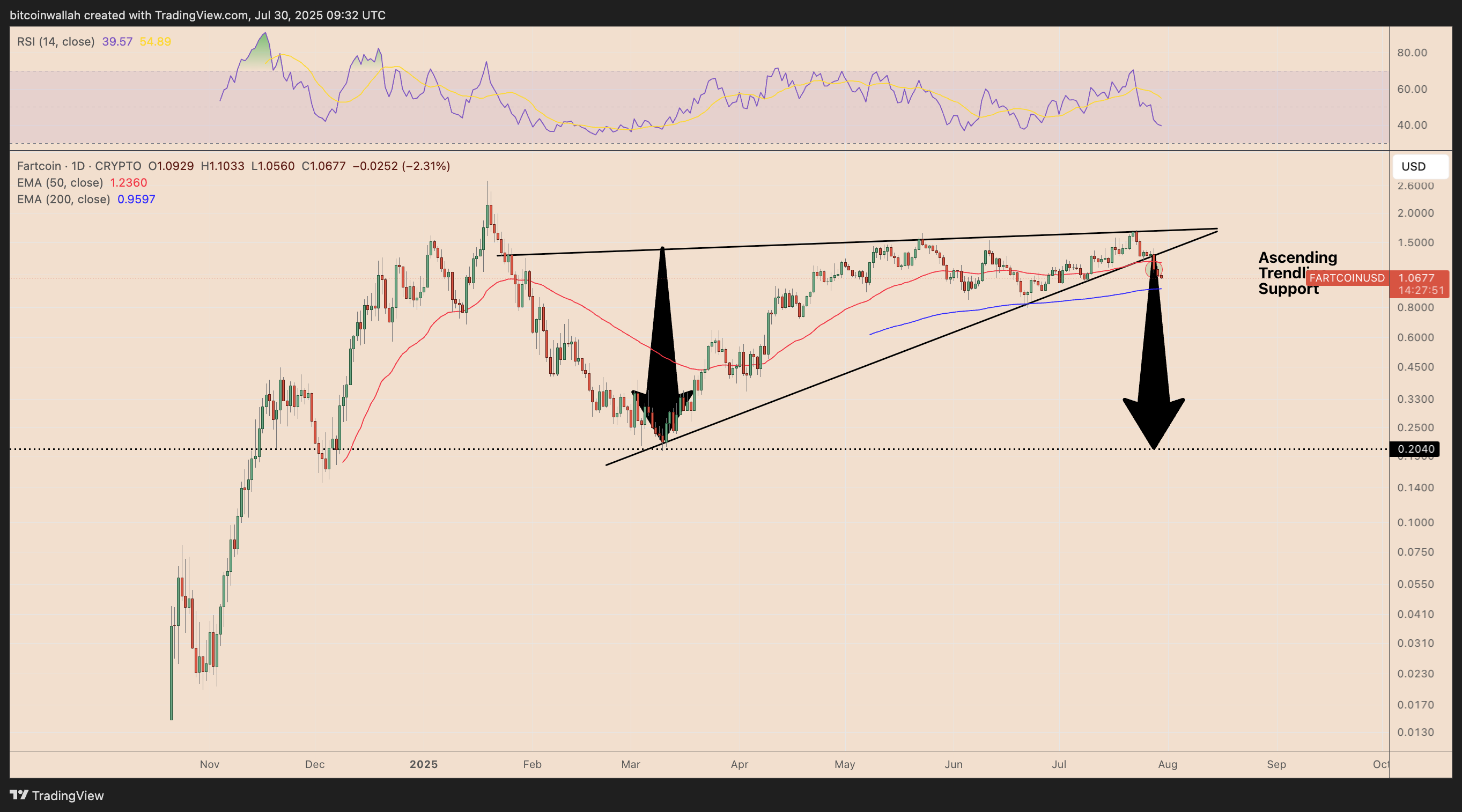 FARTCOIN/USD daily price chart