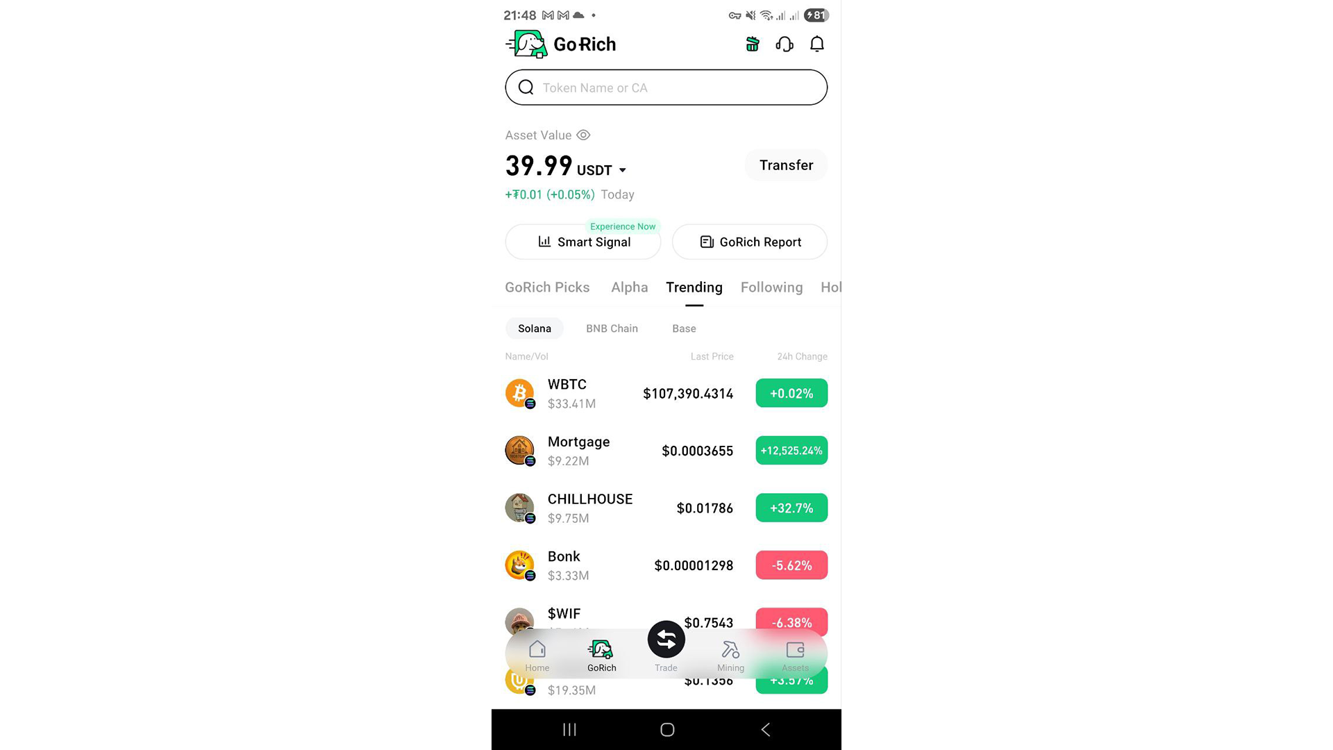 Lo strumento Go Rich su BIT.com