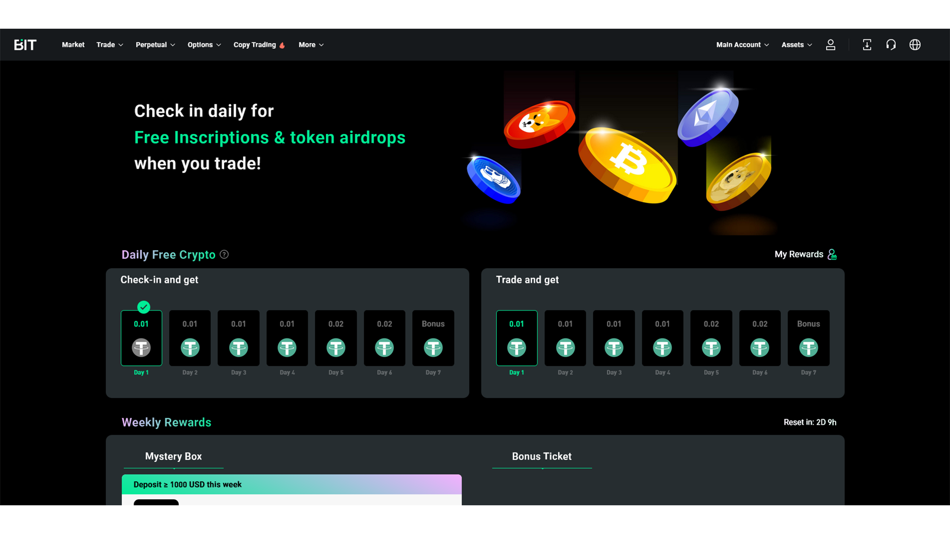 Il Rewards Center su BIT.com