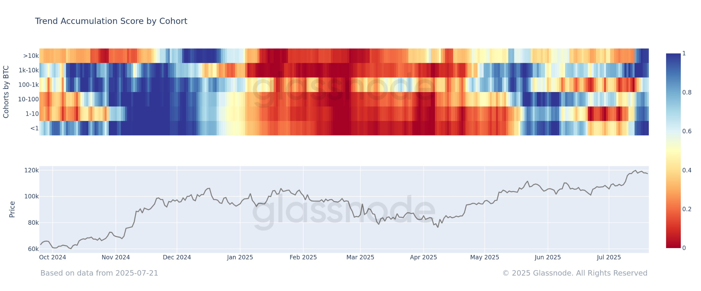 Bitcoin accumulation trend by cohort