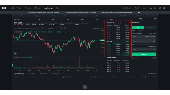 Setting up orders on BIT.com