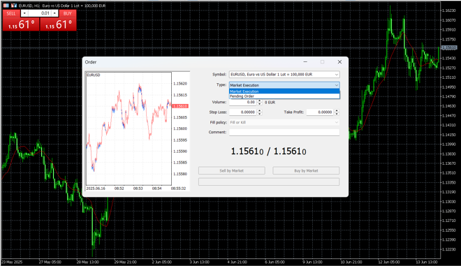 MetaTrader 5 order execution