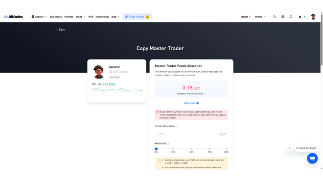 Copy Trading on BitDelta