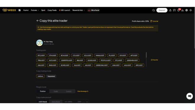 Copy Trading on WEEX