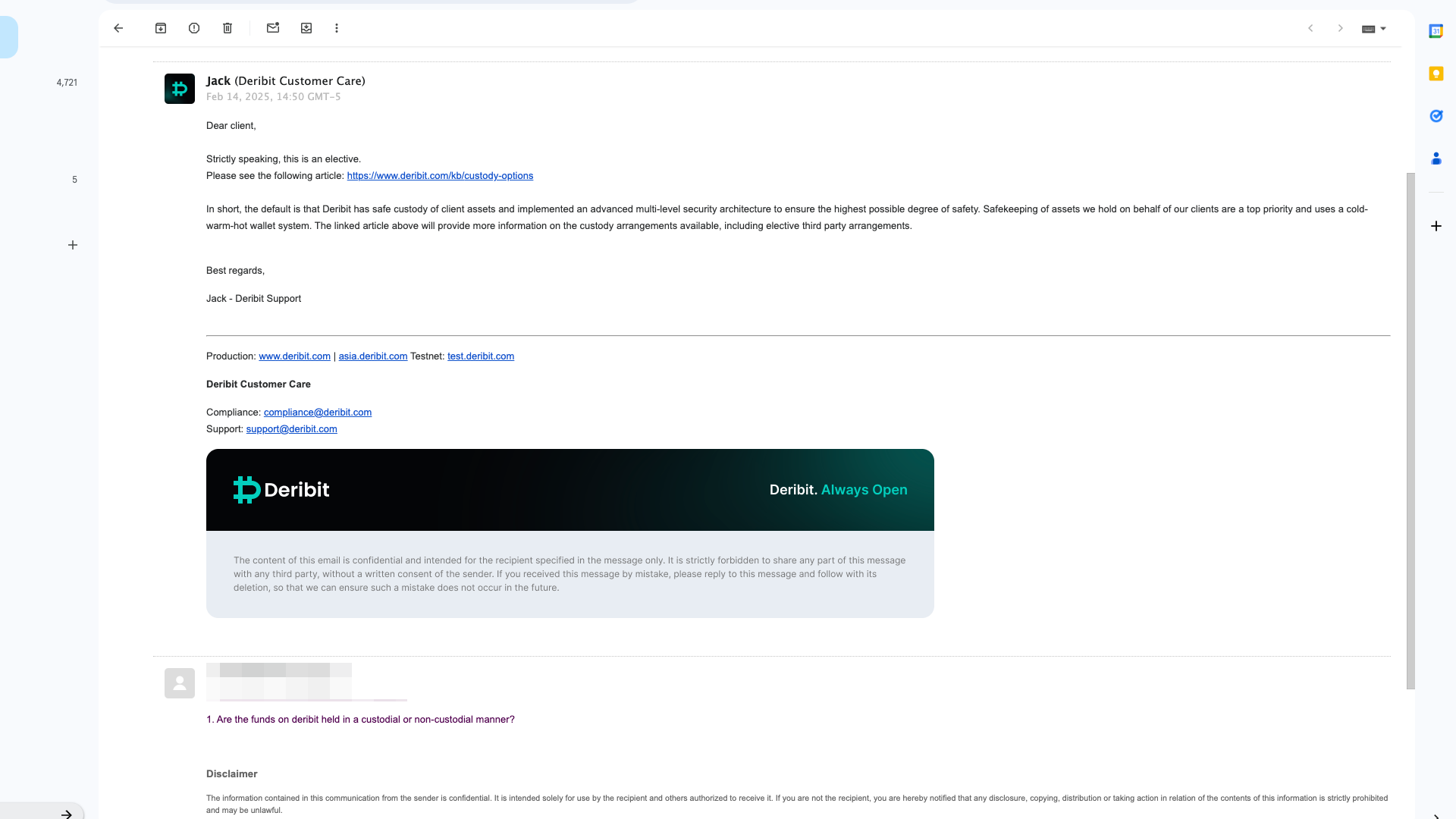 Supporto via email