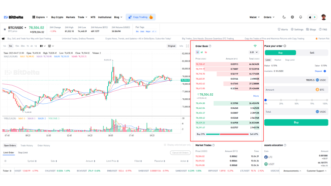 The Order Book on BitDelta