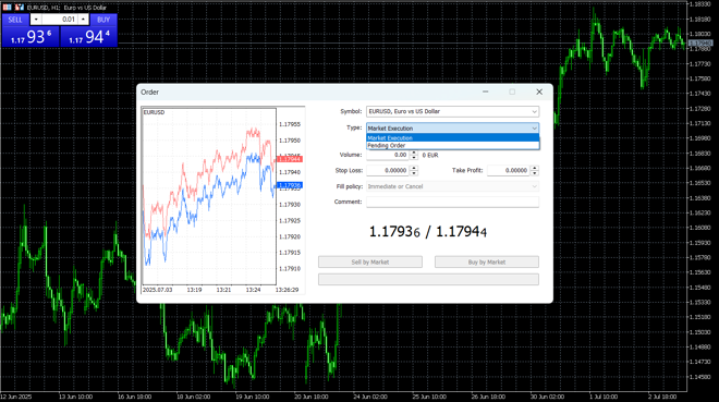 MetaTrader 5 order execution