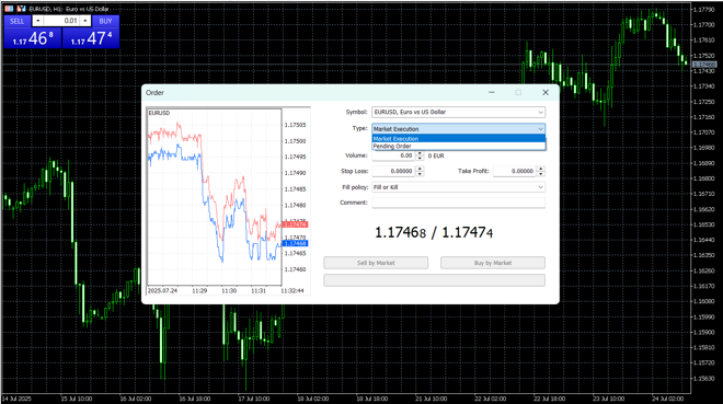 MetaTrader 5 order execution