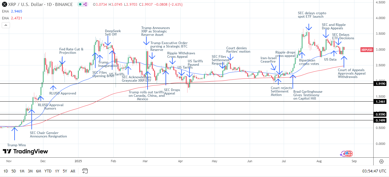 XRP Daily Chart affirms bullish price signals.