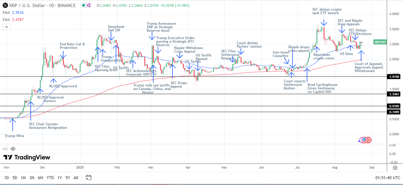 XRP Daily Chart affirms bullish price signals.