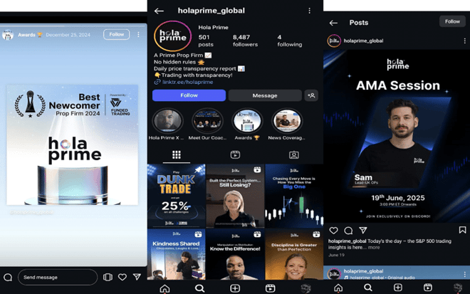 Hola Prime’s Instagram Account