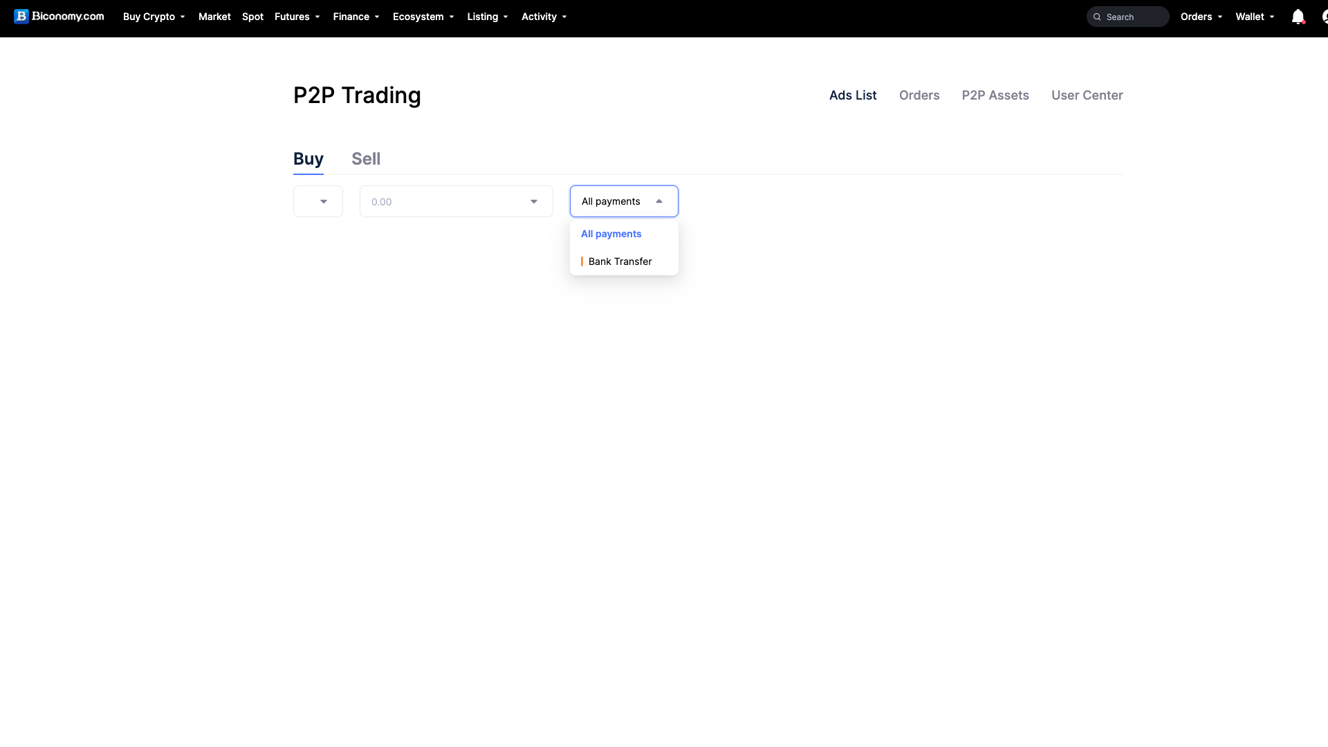 Trading P2P su Biconomy