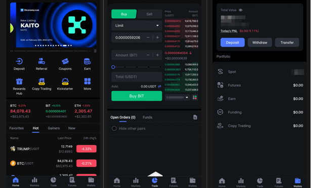 Biconomy mobile interface