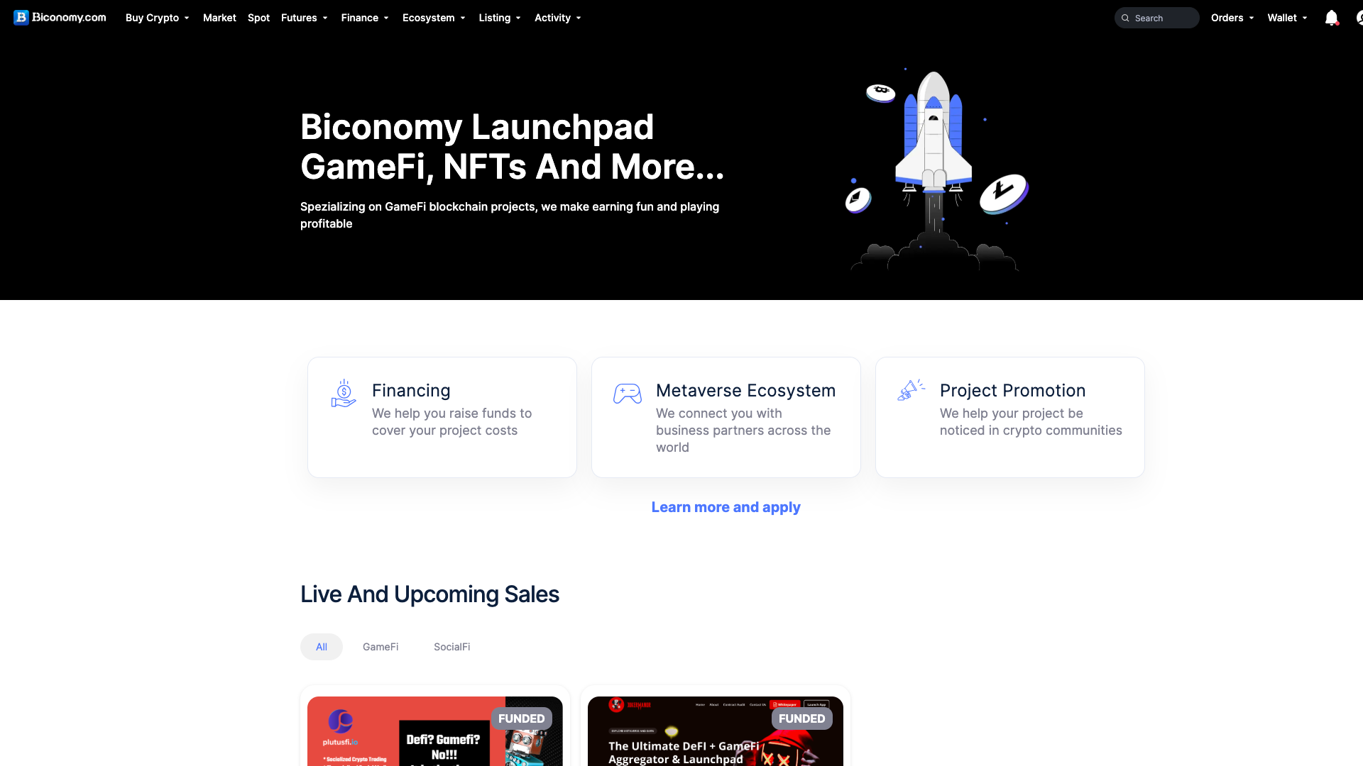 Launchpad dell’exchange Bionomy
