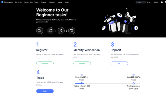 Rewards Page on Biconomy