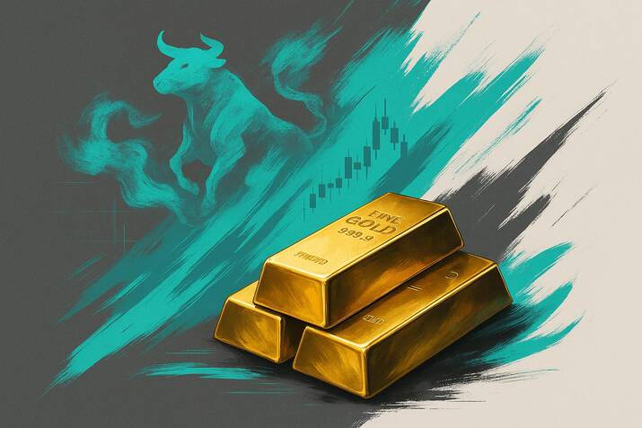 Lingotes de oro y toro. FX Empire
