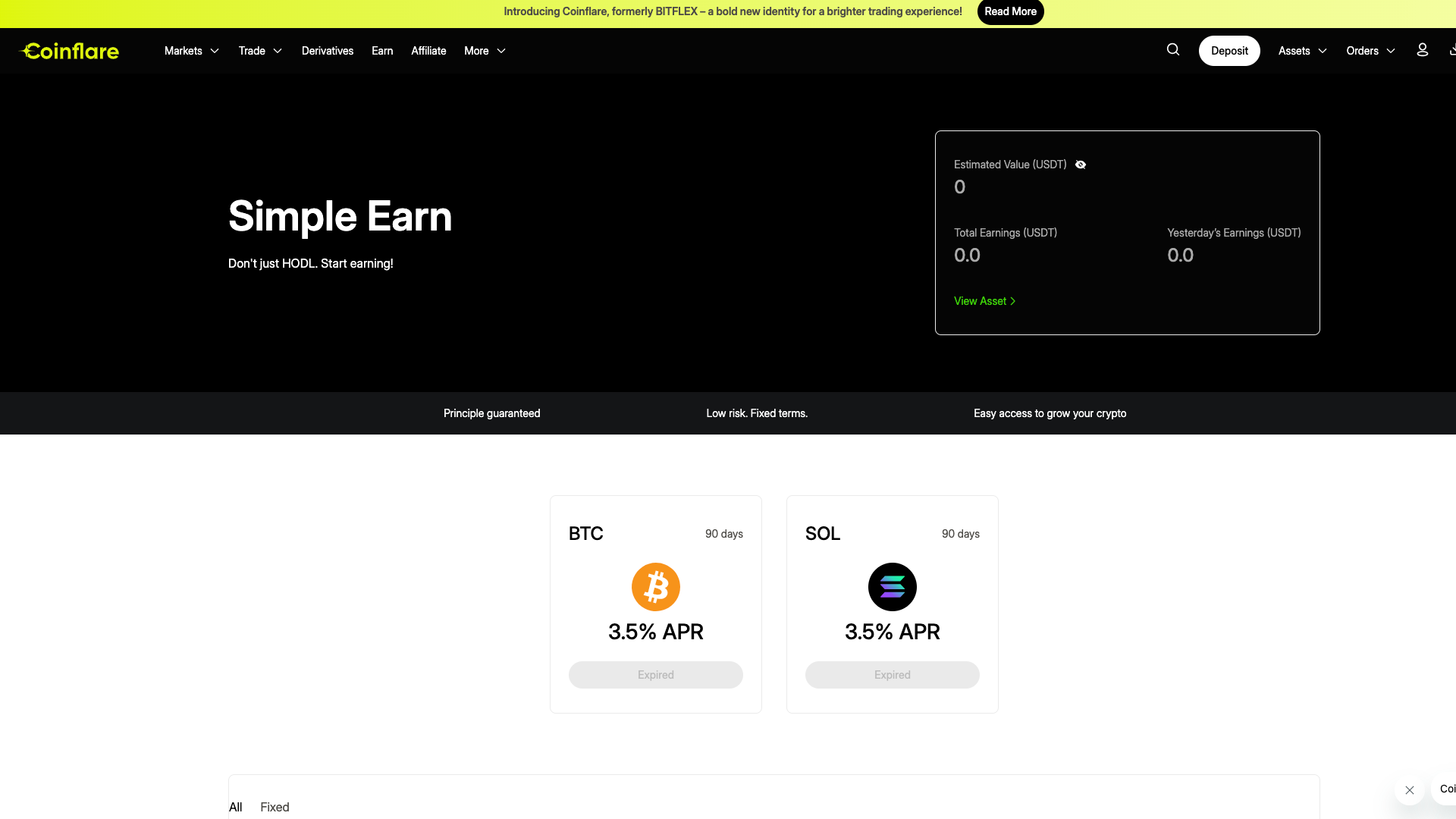Coinflare Earn