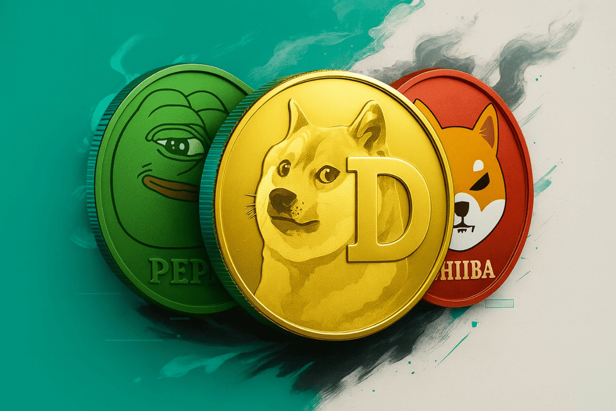 Dogecoin, PEPE, Shiba Inu concept