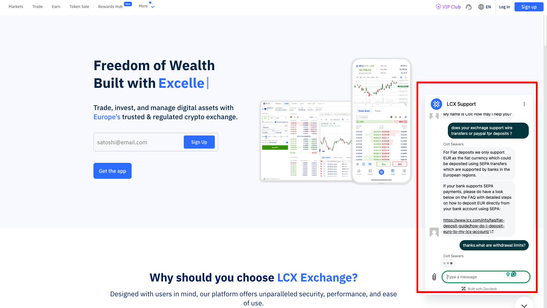 Chatbot di LCX
