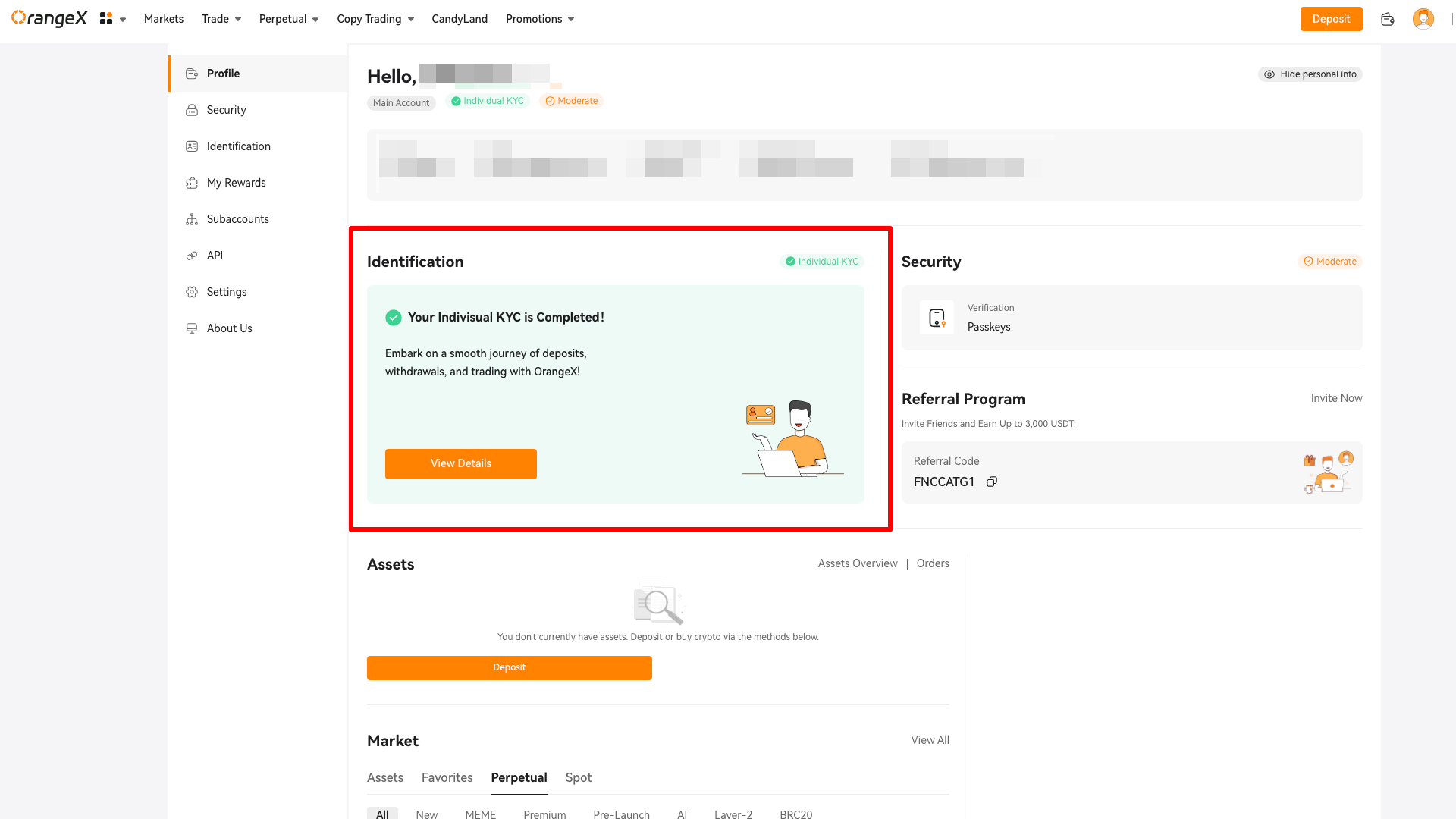 OrangeX KYC Verification