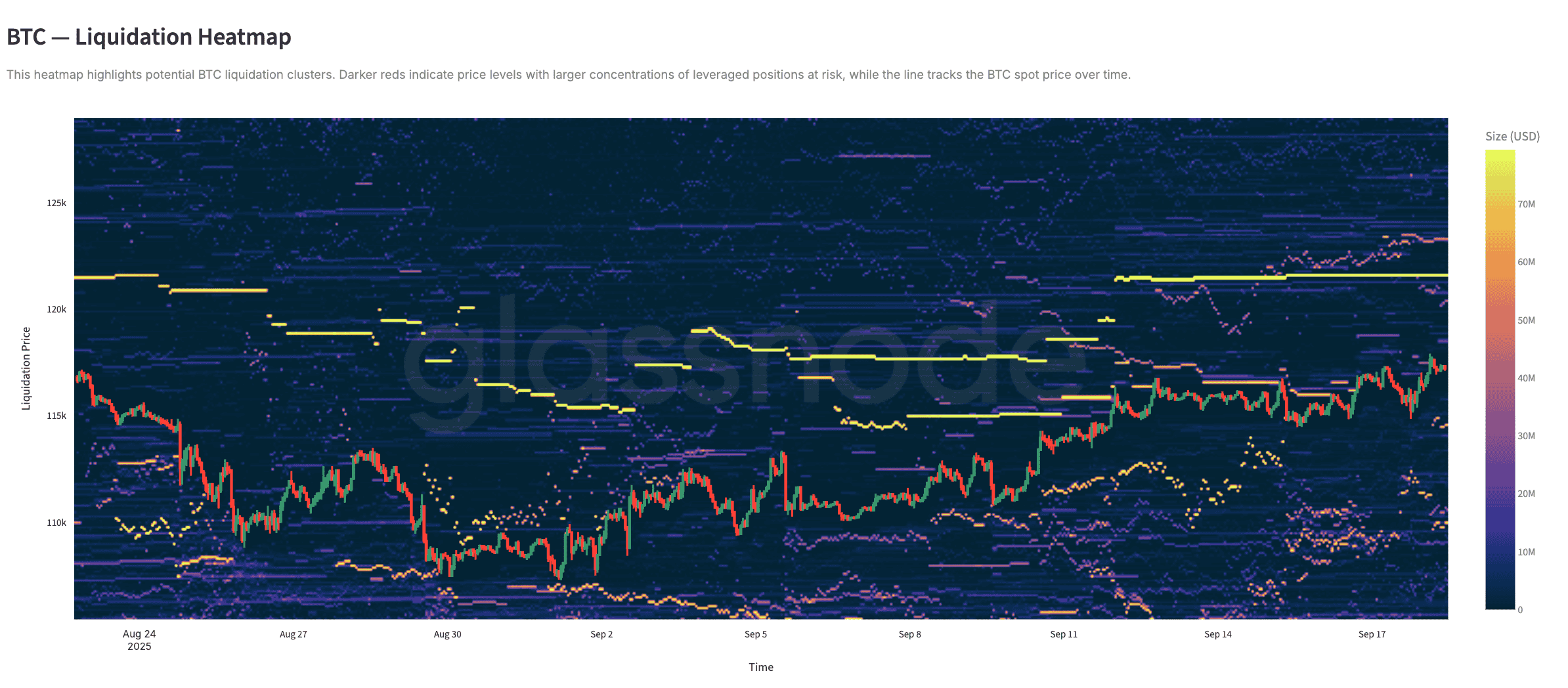 Mappa di calore delle liquidazioni di Bitcoin