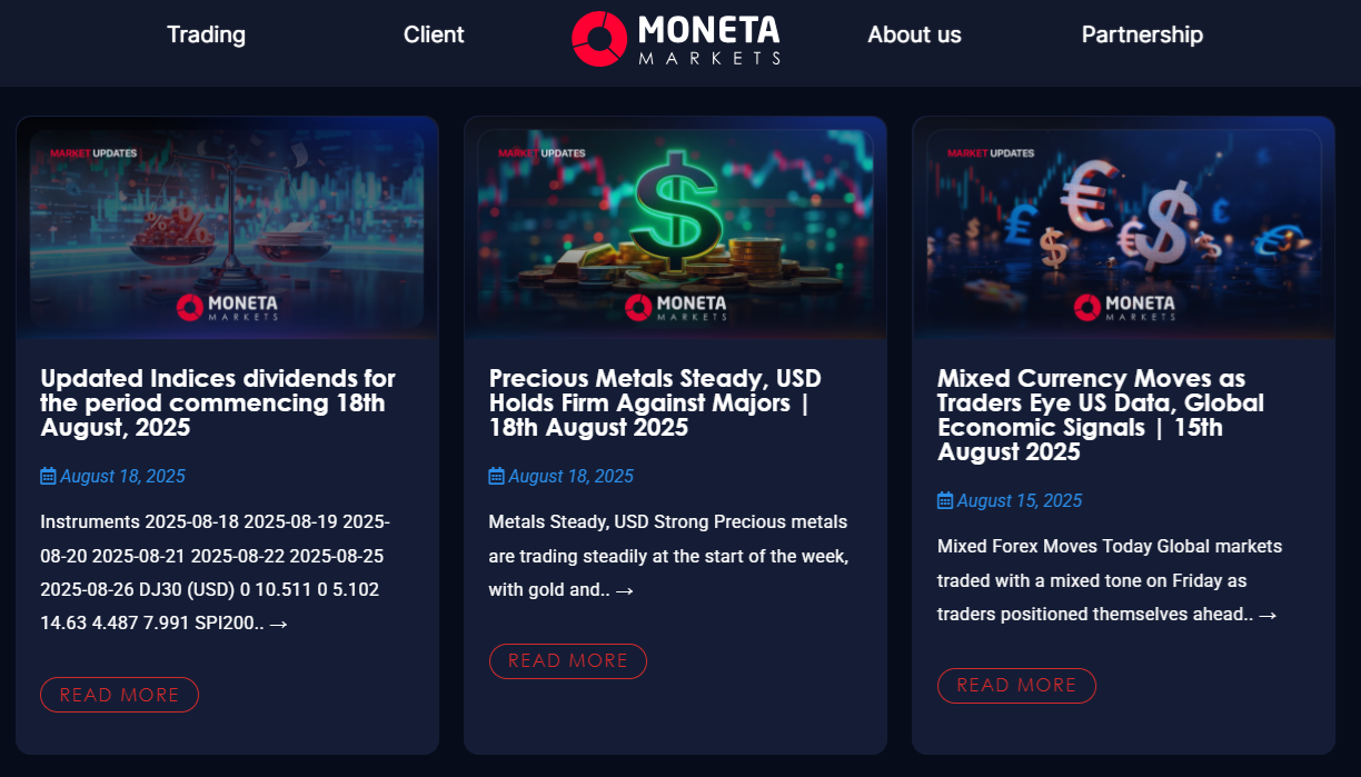 Moneta Markets’ daily updates