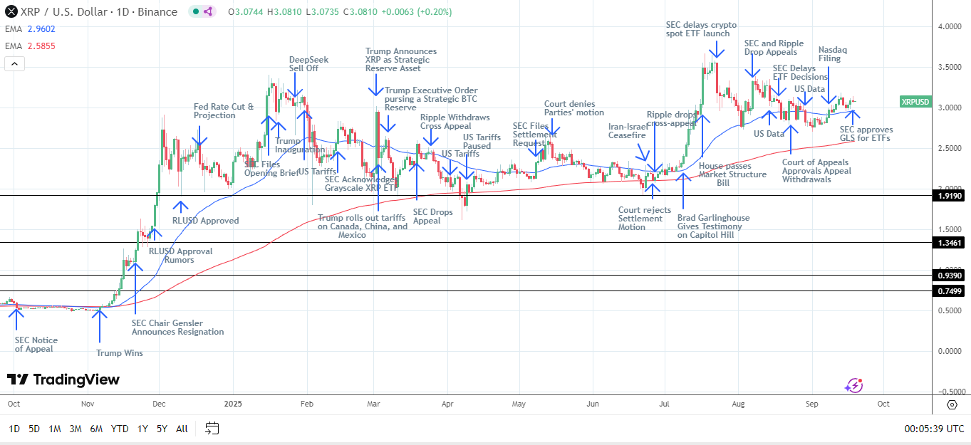 XRP Daily Chart affirms bullish price signals.