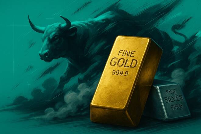 Gold and silver bullion, and bull. FX Empire