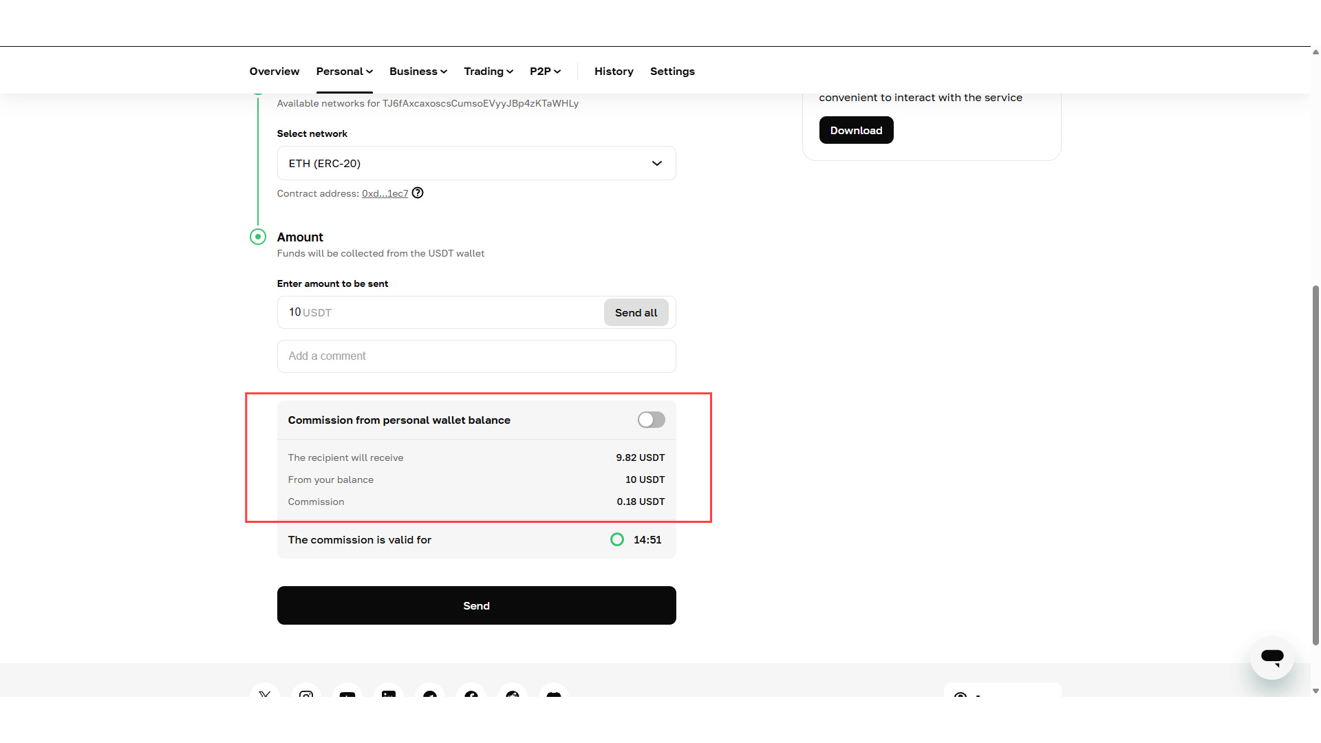 Commissioni di prelievo su Cryptomus