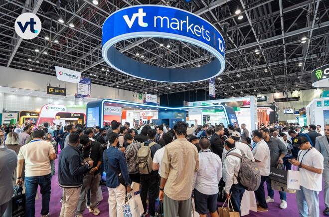 People at VT Markets Booth on the Dubai Week 2025. FX Empire