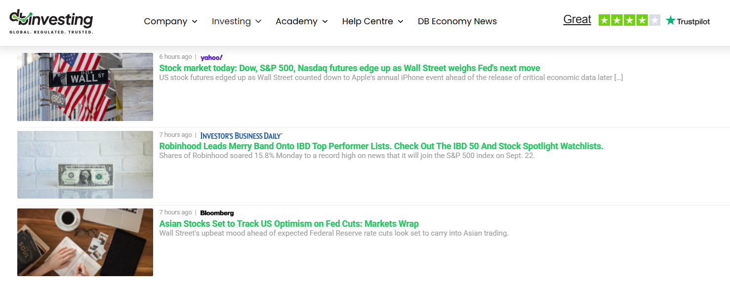 DB Investing’s news screener