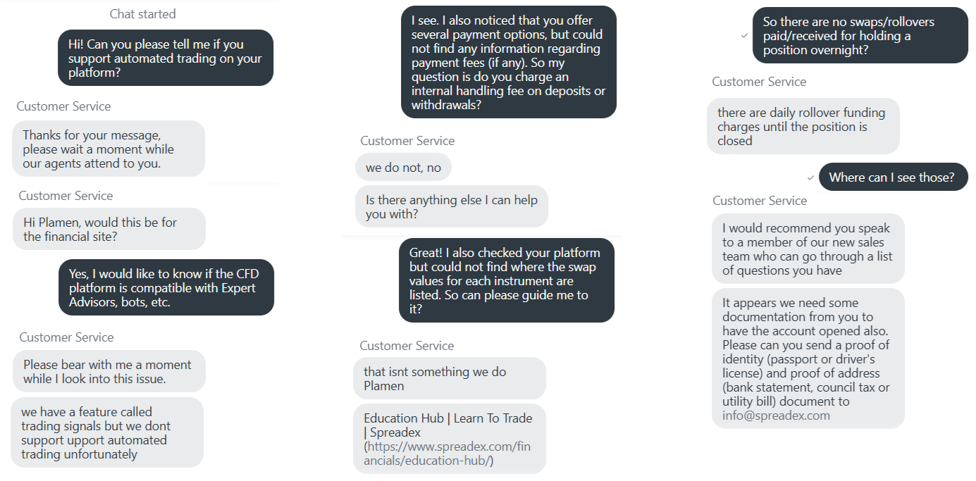My second conversation on September 12 at around 14:11 CET via live chat