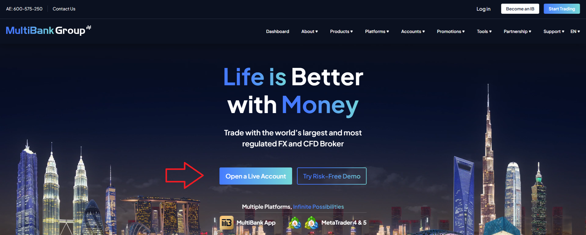 Opening an account with MultiBank