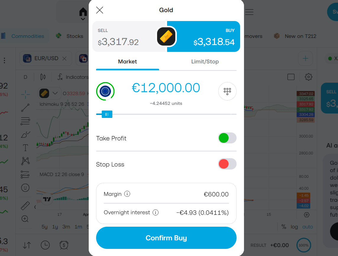 Trading 212 Web Trader order execution
