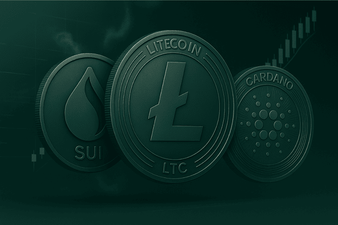 Litecoin, Sui, Cardano Attraggono 9,7M di Afflussi Nonostante il Calo del Mercato Crypto
