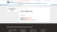 Deriv (BVI) Ltd on the BVI FSC register