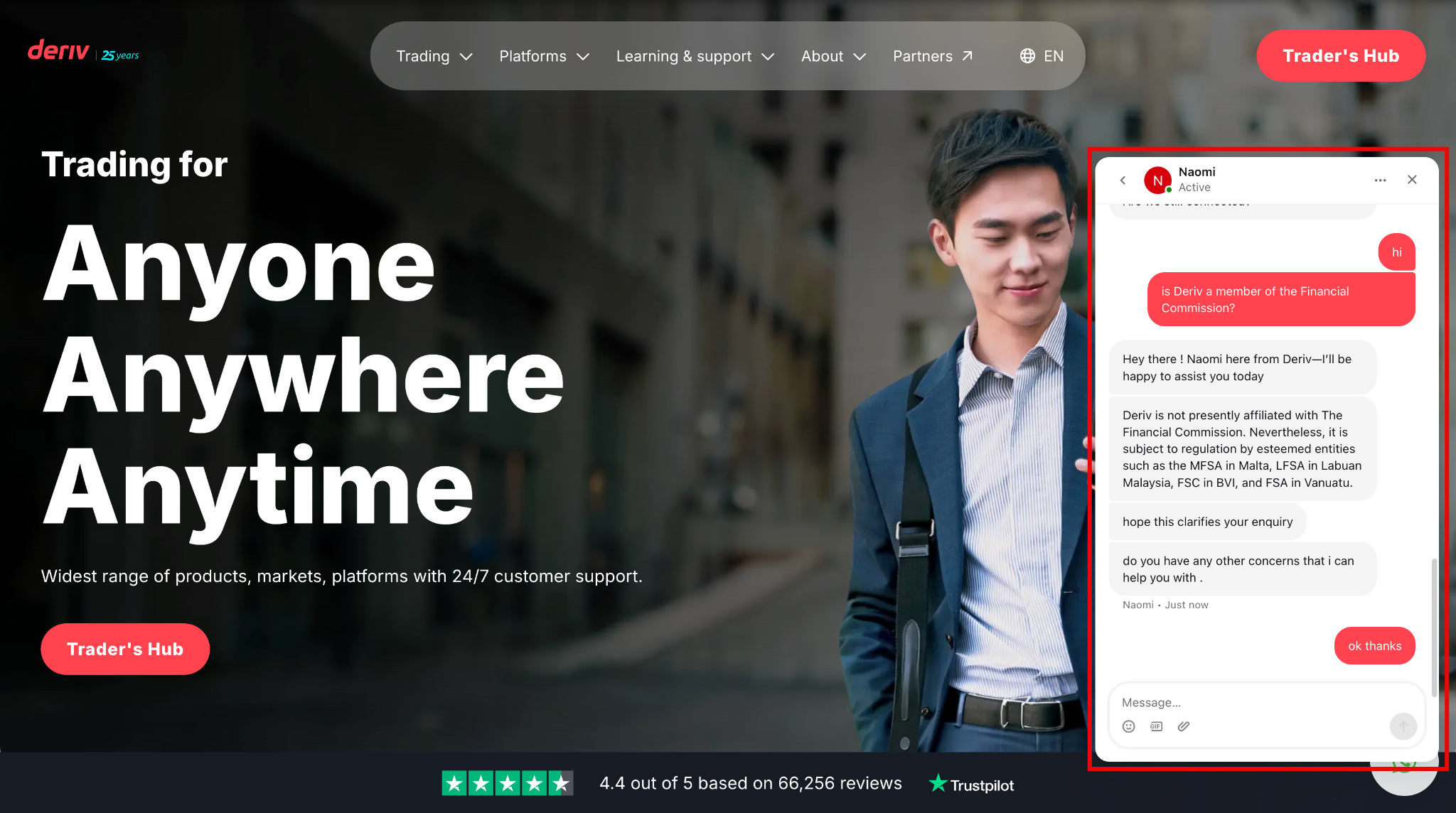 Live chat support