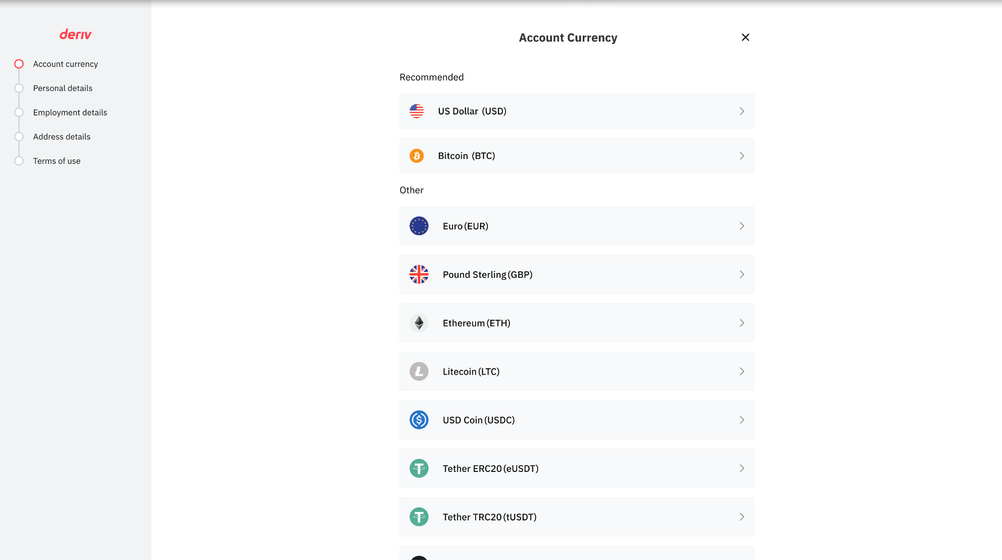 Deriv application