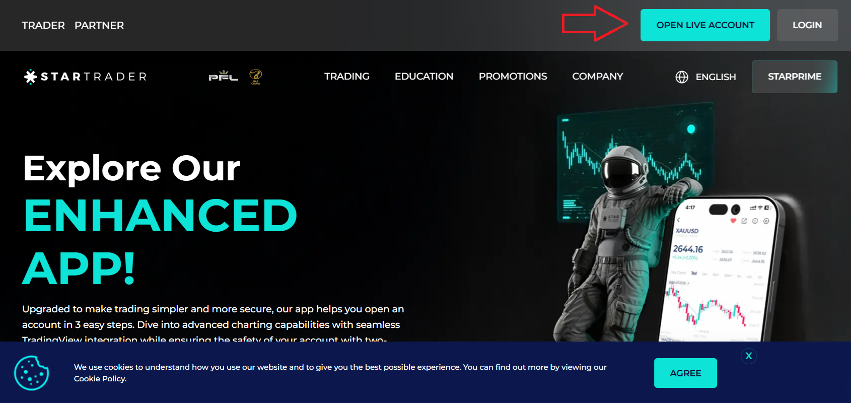 Opening an account with STARTRADER