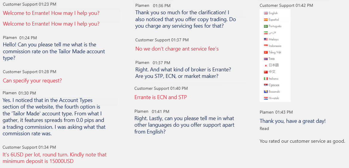 My conversation with Errante