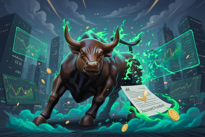 Bull on green background, FX Empire