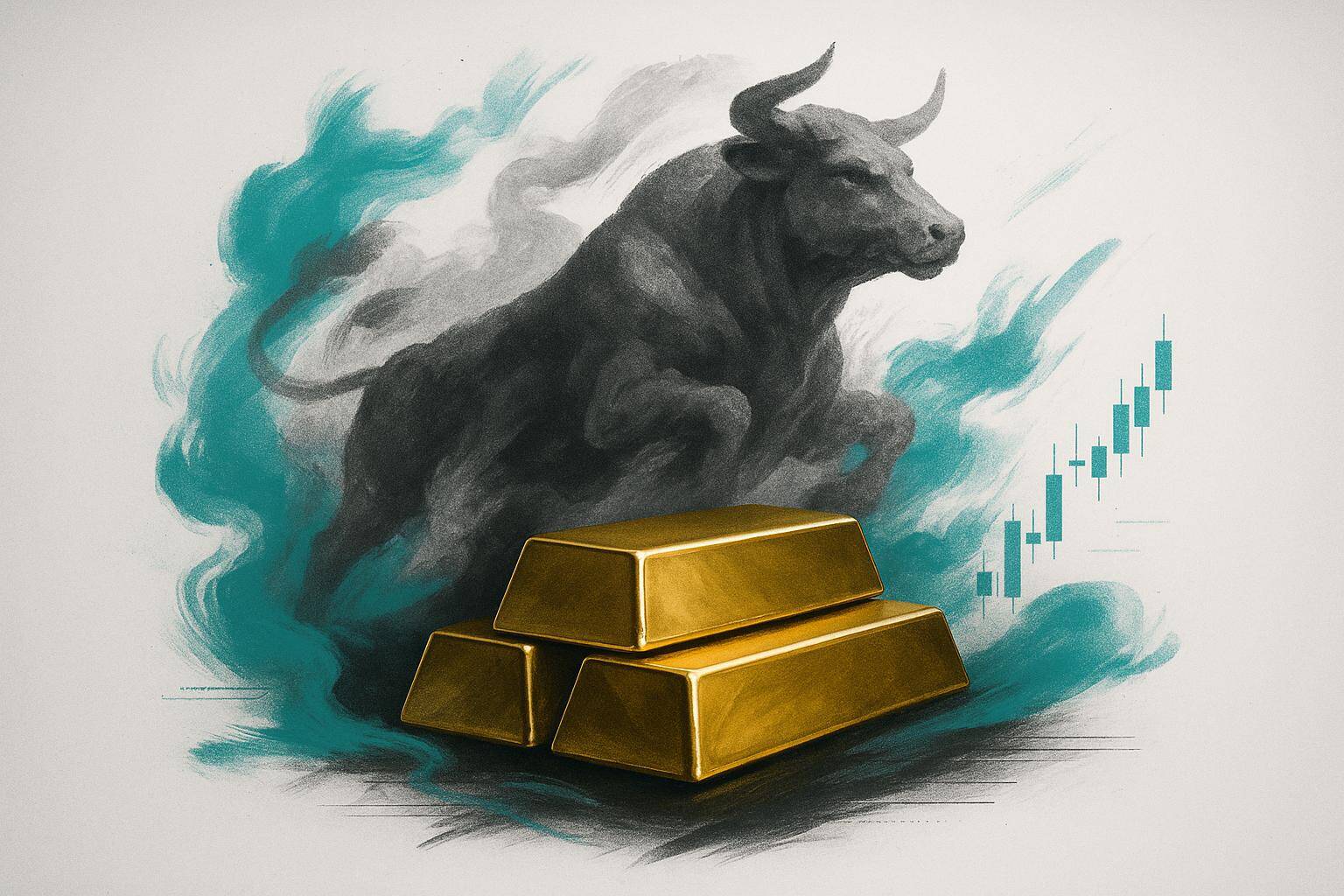 Gold bullion and bull, FX Empire