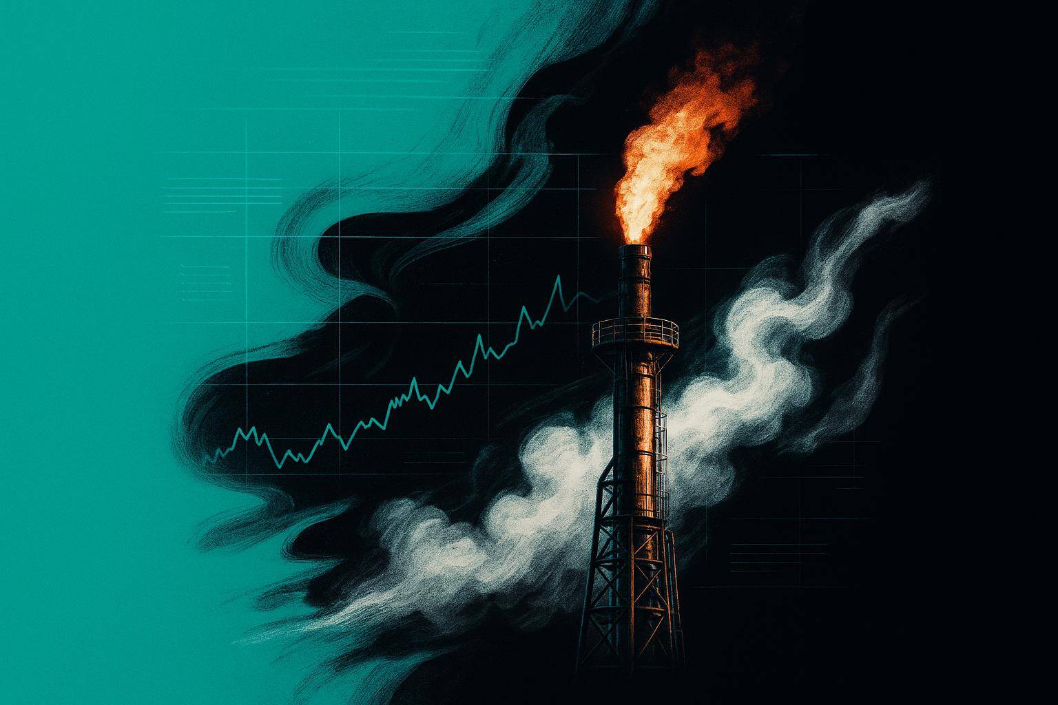 Natural gas tower and flame, FX Empire